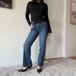 Y2K Point Zero Studded Dark Wash Jeans Vintage 2000s Denim